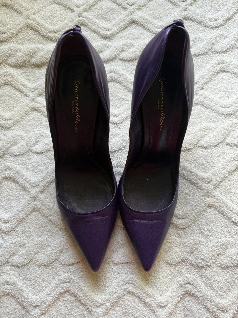 Gianvito Rossi Deep Purple Pointed-Toe Stiletto Pumps